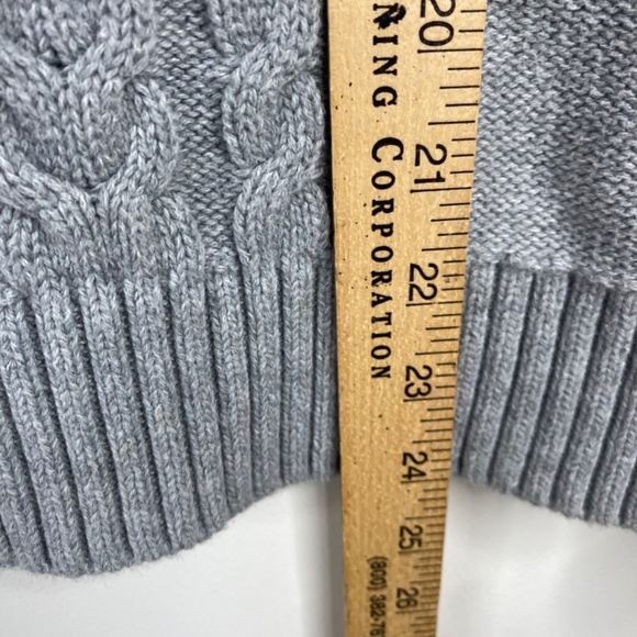 LL BEAN Cardigan LP Cable Knit Zip 100% Cotton Coastal Preppy Gorpcore Fisherman - Picture 7 of 10